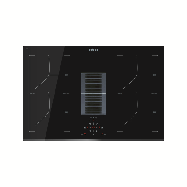 Bếp điện từ cảm ứng 4 vùng nấu Edesa mã EIT-7422 DD B /A kèm tính năng hút mùi tự động