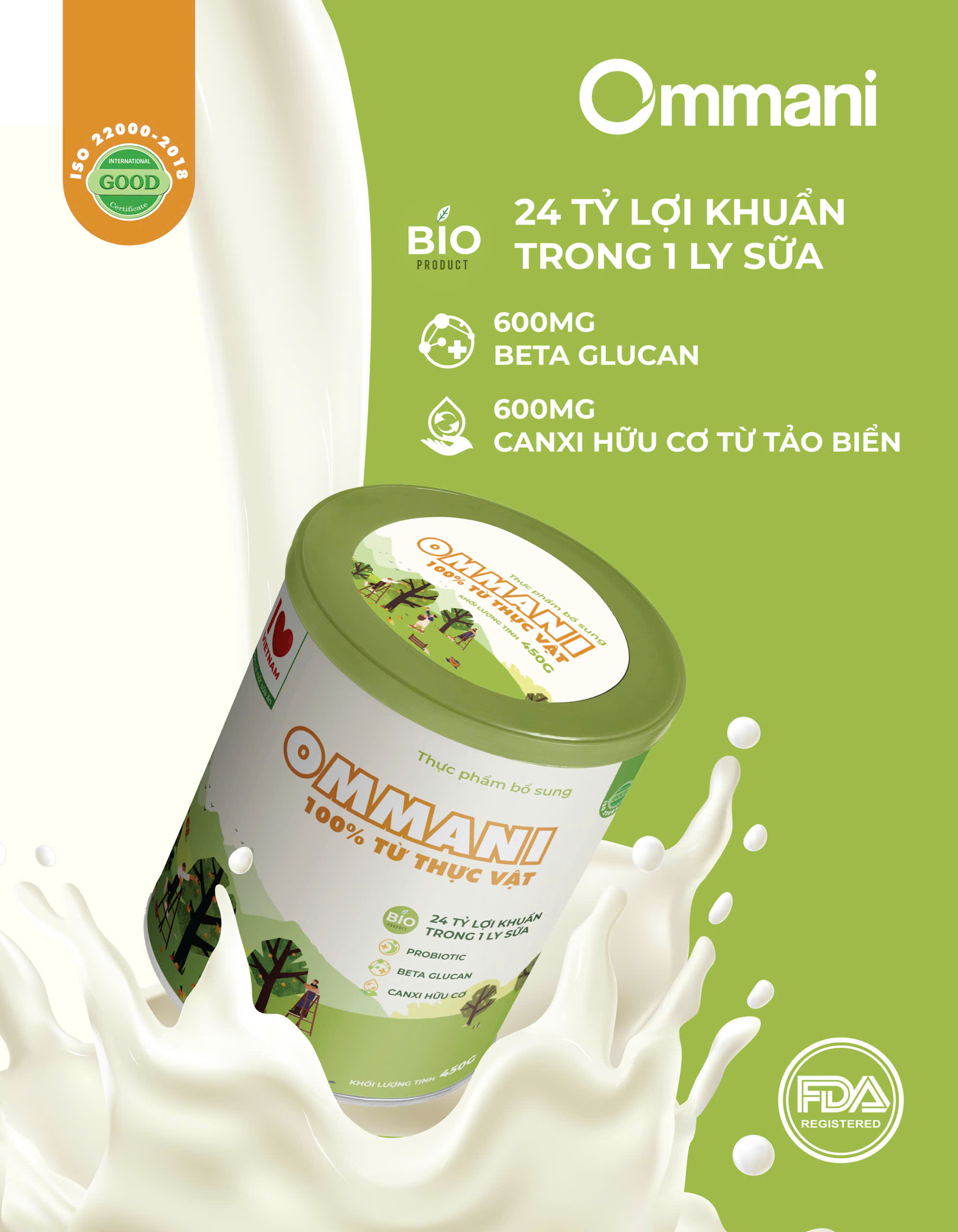 Sữa bột Ommani 100% từ thực vật